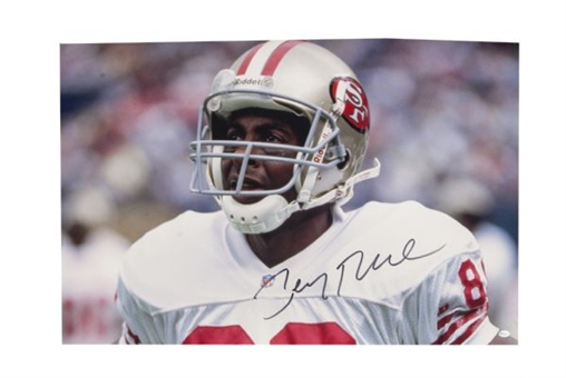 Lot of (10) Jerry Rice Signed Huge 30x40 Photographs